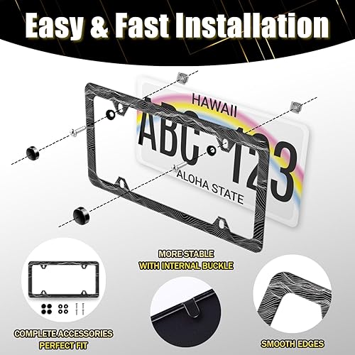 Miniatura 69 de Marco de matrícula de hibisco Aloha Hawaii Flowers placa de acero inoxidable divertido soporte para placa de matrícula decoración colorida 12.3 x