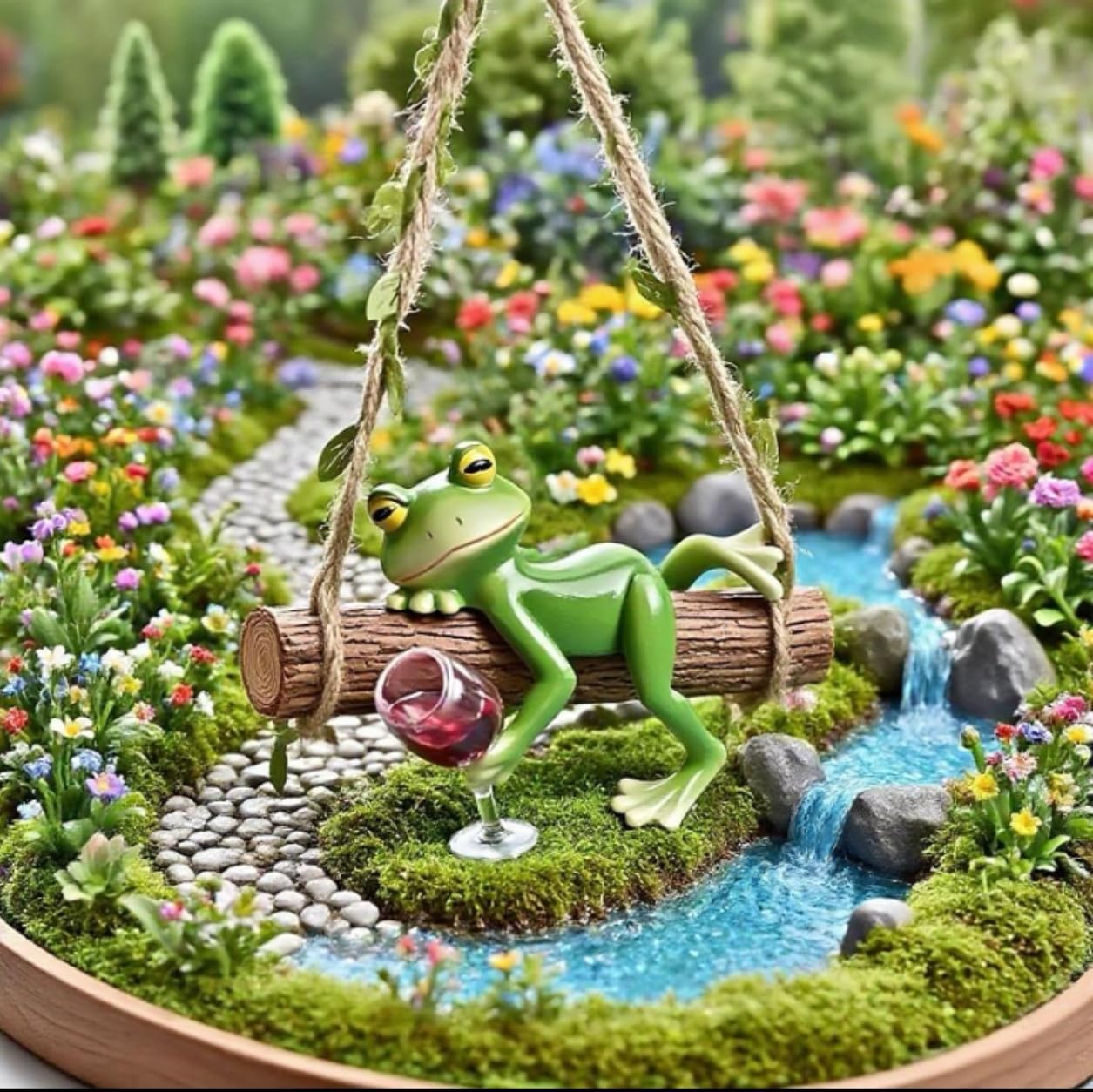 Garden Swing Frog, Suitable for Decorating Balconies, Gardens, and Flower pots. Seasonal Decorations and Unique Designs Make it Perfect - Image 5