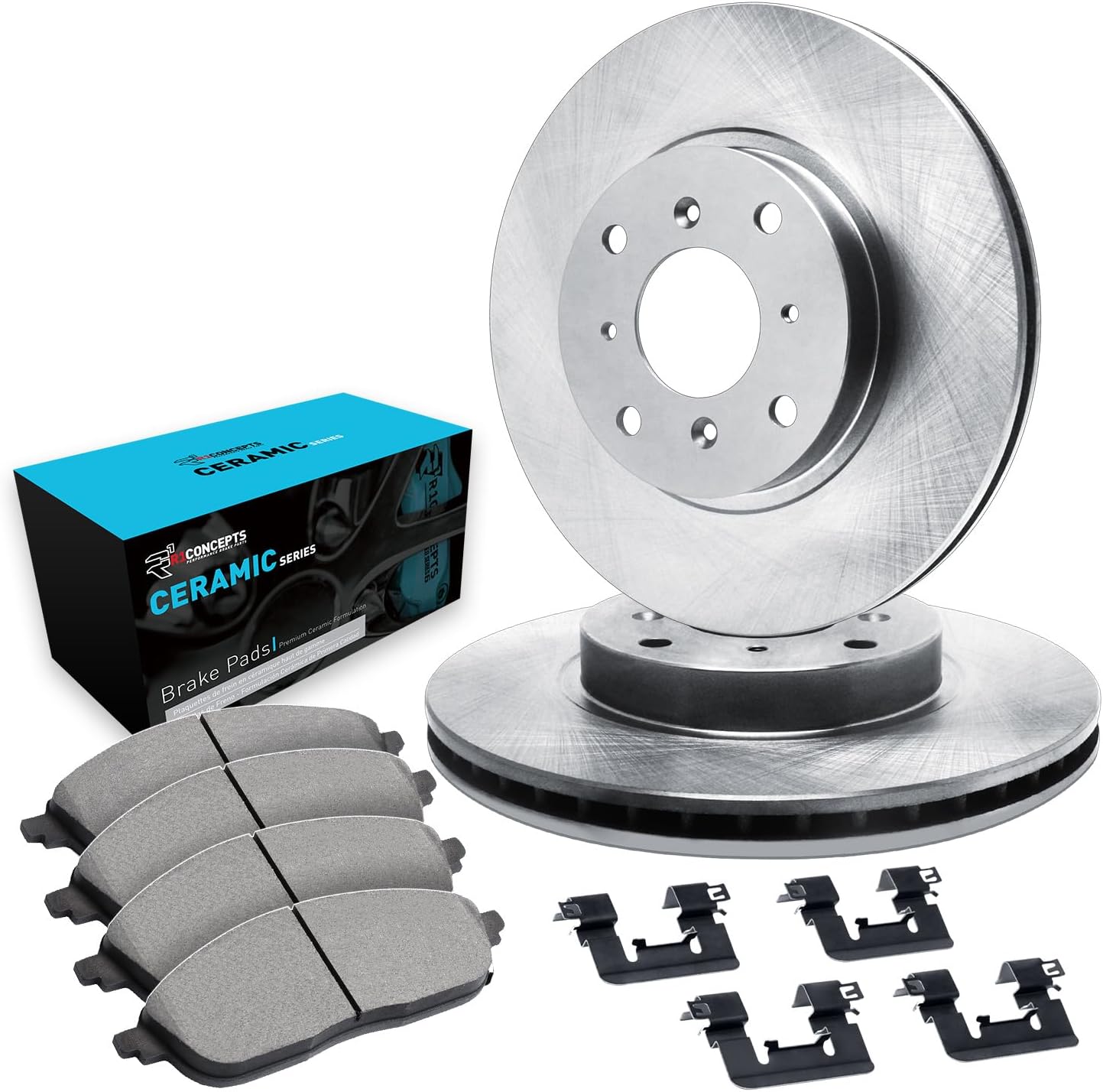 For 2002-2005 Suzuki Aerio R1 Concepts eLine Front Brake Rotors Kit + Ceramic Brake Pads