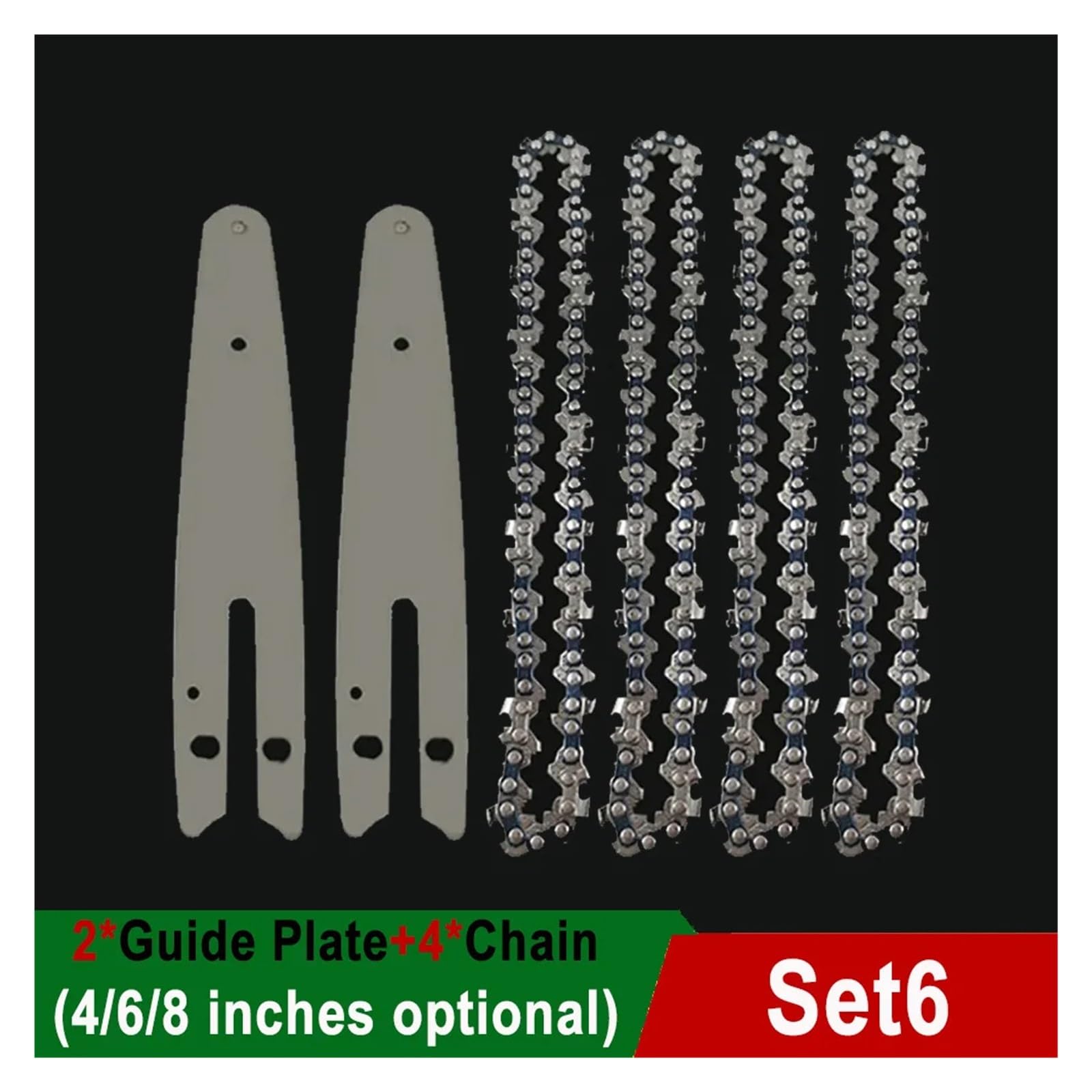 Cadenas de Motosierra de 4/6/8 Pulgadas y 1/4 "para Cortar Madera, Sierra de Cadena inalámbrica, Mini Sierra eléctrica Recargable, Accesorios de Cadena de Sierra de Registro
