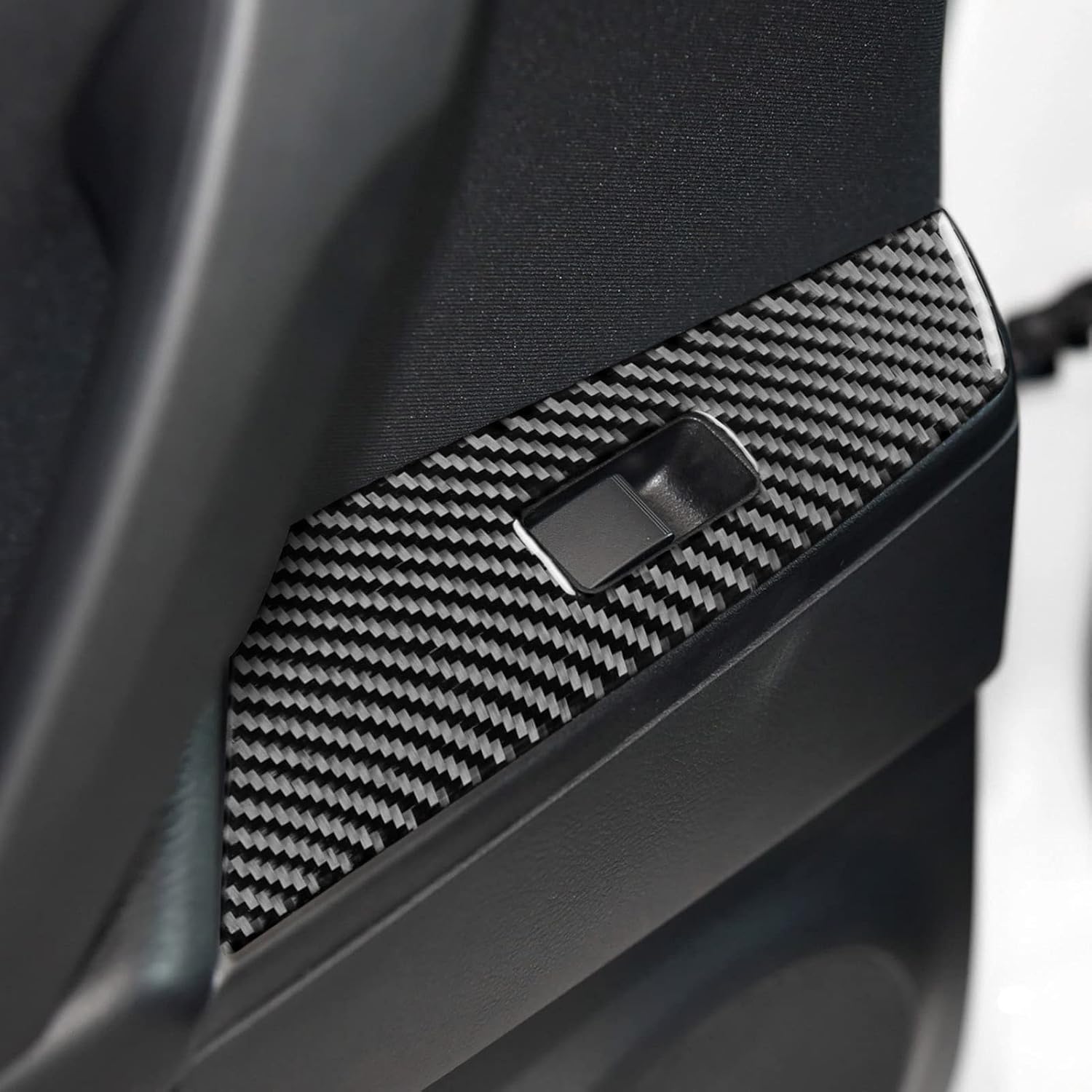 Door Control Panel Armrest Window Glass Lift Switch Cover Sticker Carbon Fiber Car Accessories Interior Compatible with Mazda 3 Axela 2010-2013 Mazdaspeed 3, Black