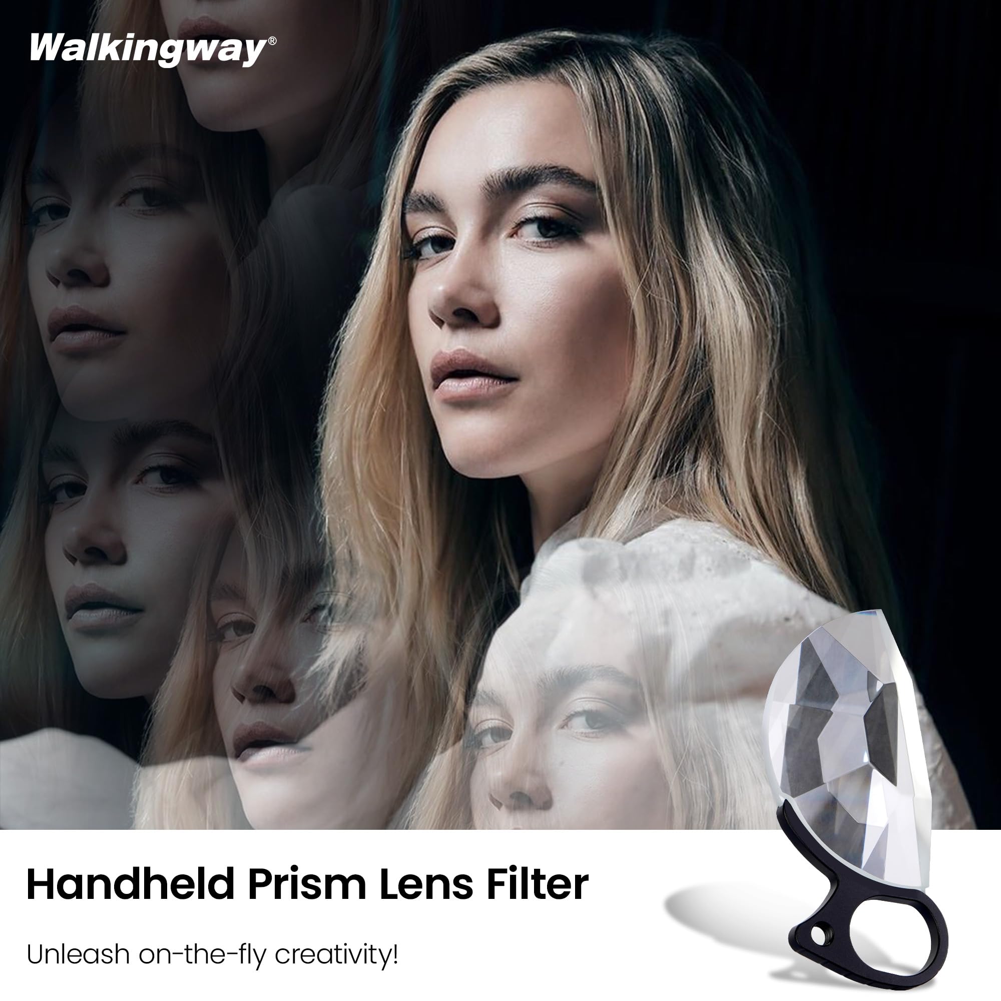 WalkingWay 8-stronny filtr pryzmatowy 79 mm przenośne szkło optyczne K9 do fotografii i wideo kreatywne efekty kalejdoskopu, do lustrzanek cyfrowych akcesoriów do kamer