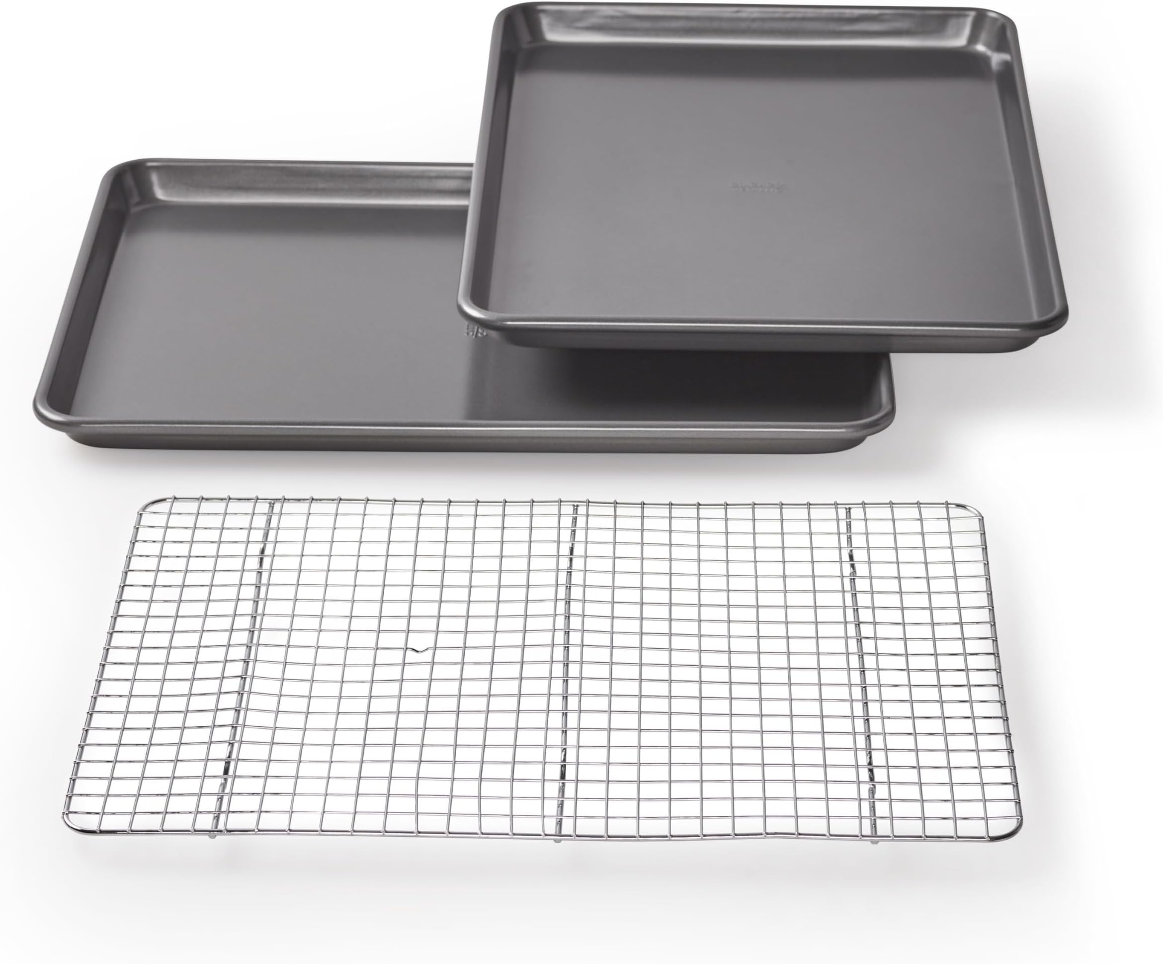 Professional Non-Stick Cookie and Jelly-Roll Pan Set with Cooling Rack, 17 by 12.25 Inches