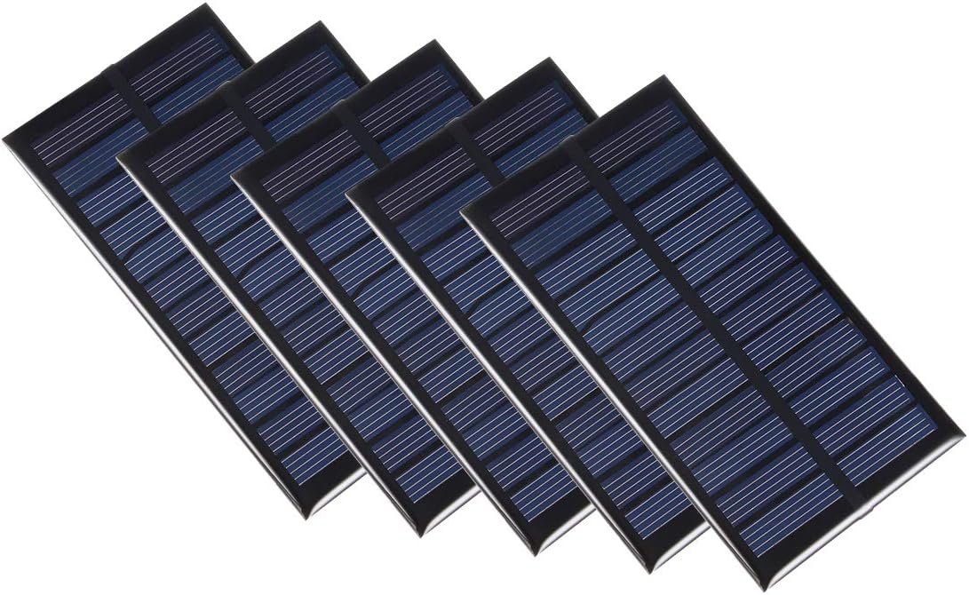uxcell 5Pcs 1W 6V Small Solar Panel Module DIY Polysilicon for Toys Charger
