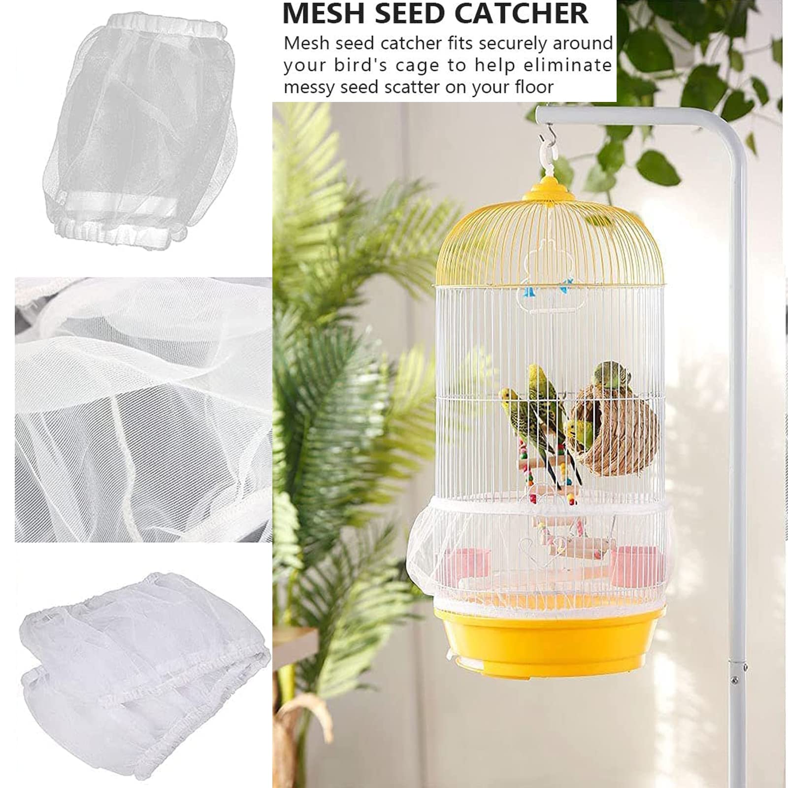 Rete Di Protezione Per Gabbia Uccelli - Nylon, 33cm, Impermeabile, Per Evitare Dispersioni Di Semi - Foto 3