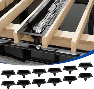 Muzata 12PCS Black Under Deck Drainage System Downspout PE Easy Installation Rain Drain for 12"/16" Joist Spacing M078