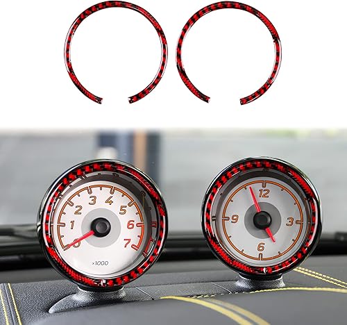 Miniatura 8 de JUPIZEUS Fibra de carbono, calcomanía para marco del velocímetro del tablero del automóvil para Benz Smart Fortwo 2008, 2009, 2010, 2011, 2012,