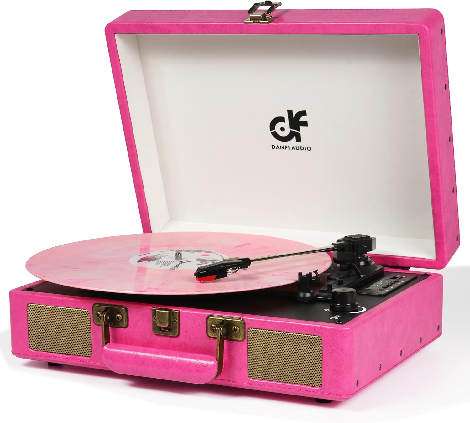 Vintage Bluetooth Suitcase Record Player with Builtin