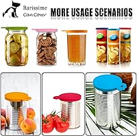 Vista 3 de 6 Pack Can Lids Cover for Pet Food,Dog Cat Can Covers Lid Fit All Standard Size,BPA Free and Dishwasher Safe Silicone Can Cap Tops for Pet Food