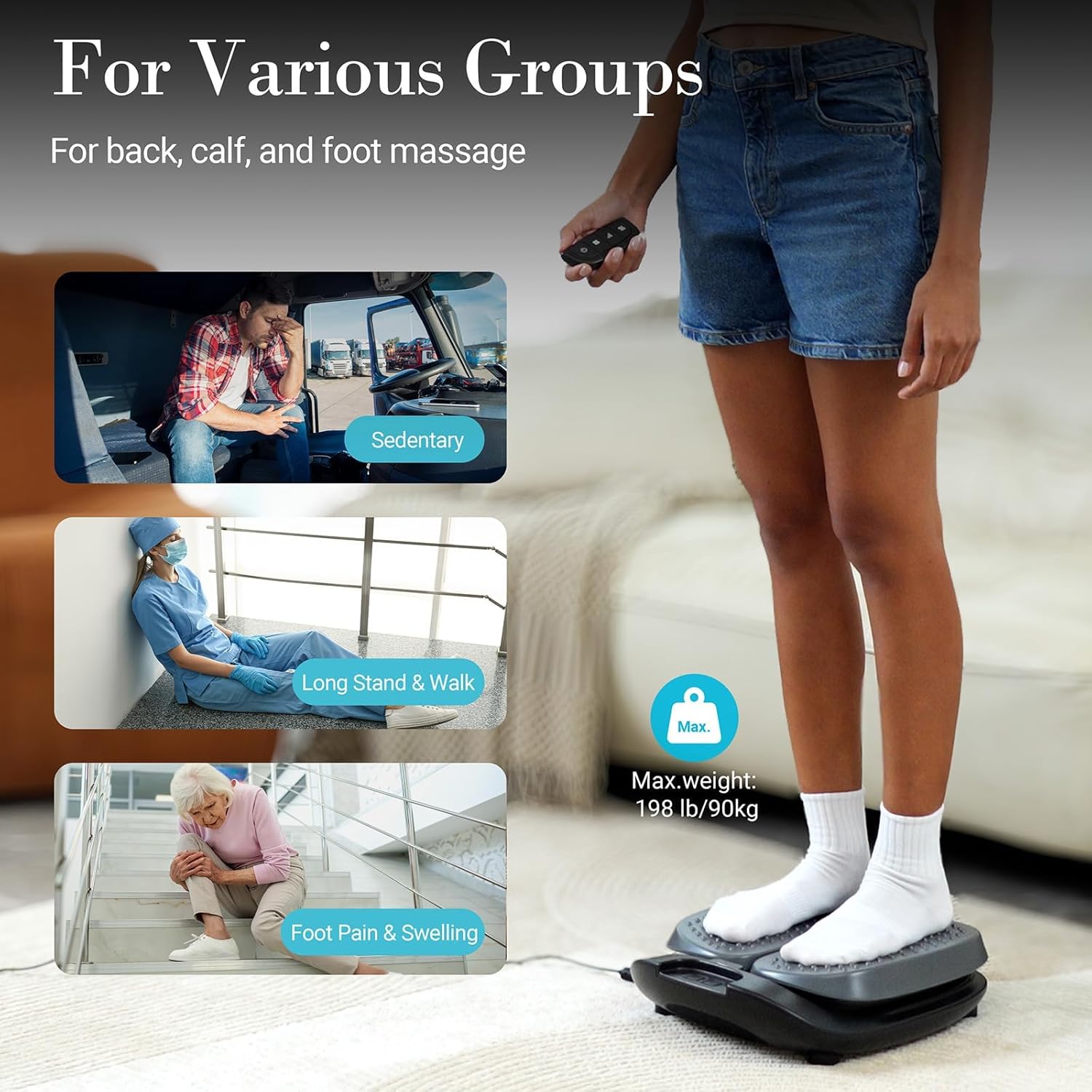 CuPiLo Foot Massager for Neuropathy, FSA Eligible HSA Adjustable Vibration Foot Massager with Heat & Remote Control, Electric Feet Massager for Legs Circulation, Plantar Fasciitis Pain, Stress Relief