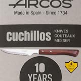 Arcos | coltelli da bistecca coltello in legno coltello da bistecca | 6 pezzi | set coltelli carne | coltelli manico in legno | Confezione Eco | Made in Italy - 5