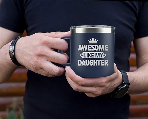 Miniatura 4 de Regalos del Día del Padre para papá de parte de la hija, taza para papá de parte de la hija, 14 onzas, azul marino