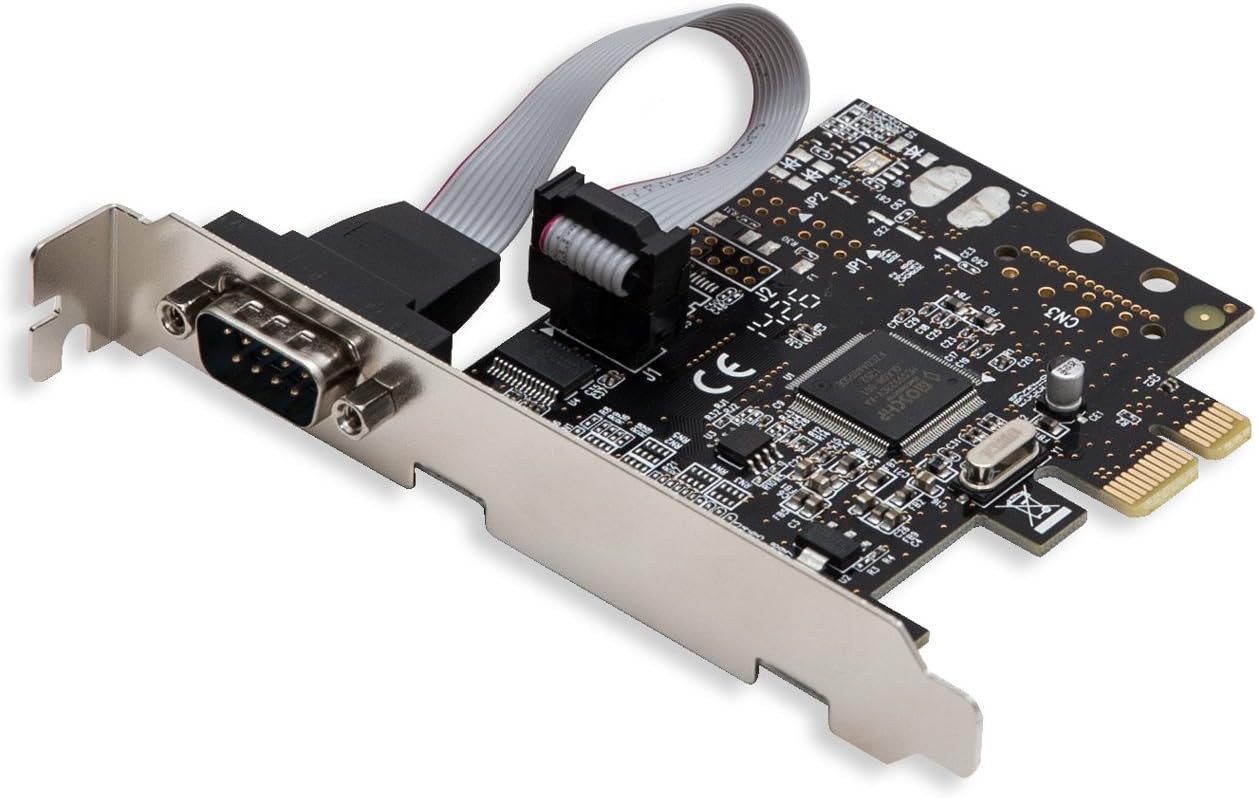 Single Port PCI Express x1 RS232 Serial Adapter Card - PCIe RS232 Serial Host Controller to Single Serial DB9 Port