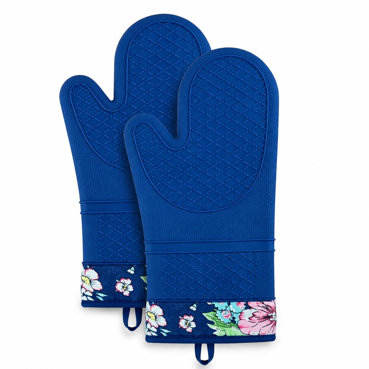 Gants de cuisine en silicone résistants à la chaleur, extra longs, antidérapants, doublure en coton doux, parfaits pour la pâtisserie, la cuisine et le barbecue, gants de cuisine 33 x 17,8