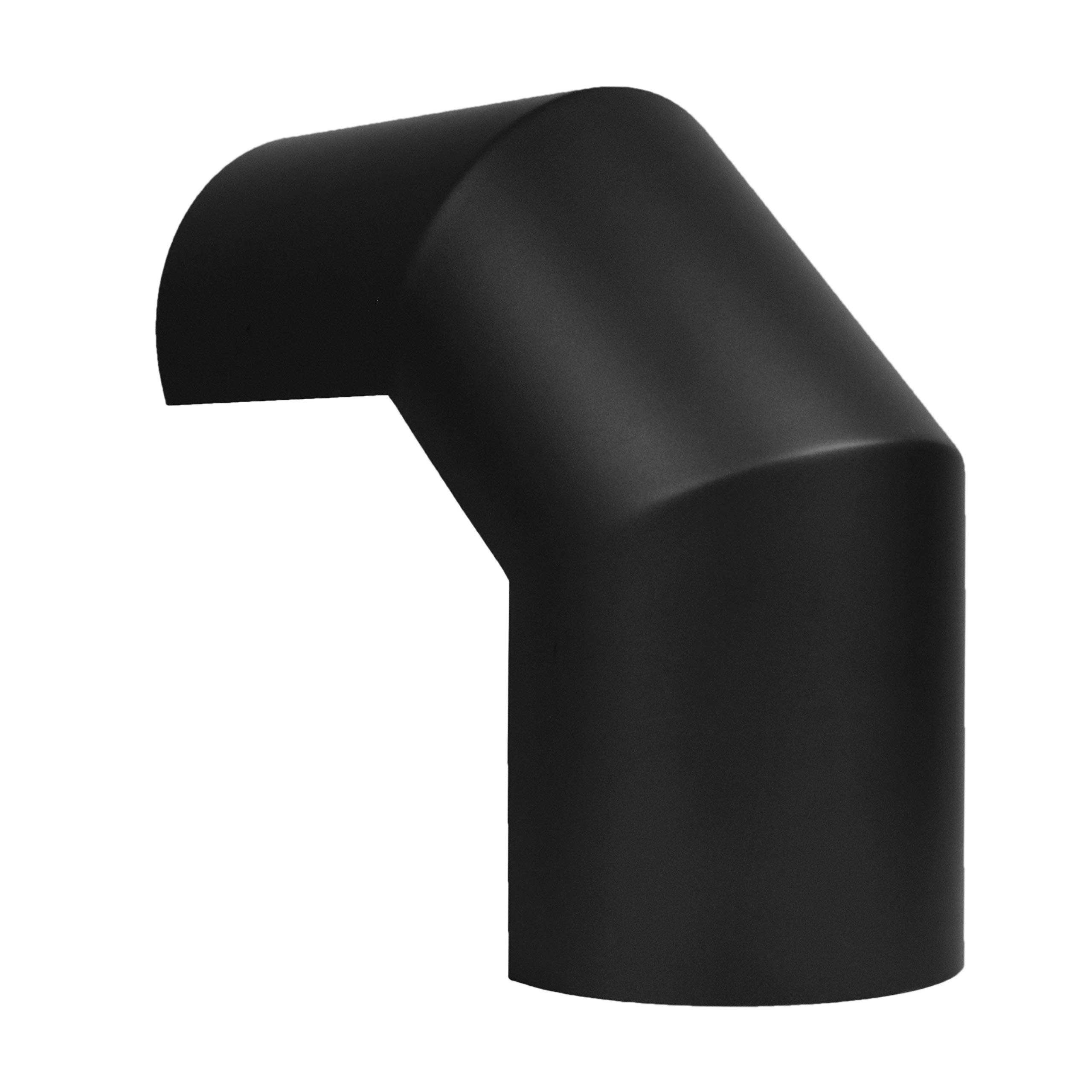 LANZZAS Ofenrohr Thermoschutz/Hitzeschild Bogen 90° oberhalb - im Durchmesser Ø 150 mm - Farbe: schwarz - Rauchrohr Hitzeschutz