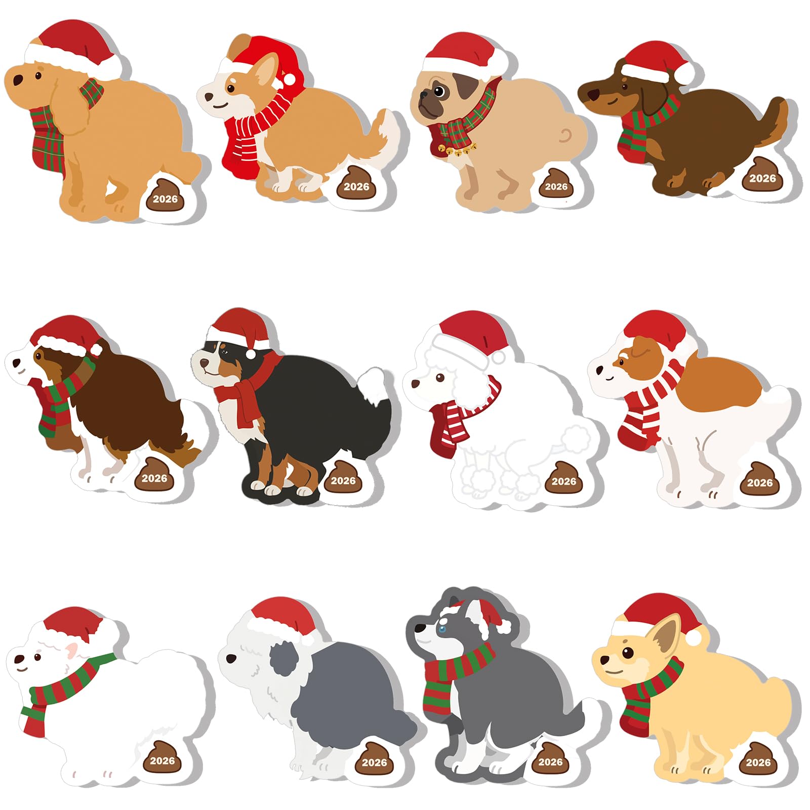 Yinder 24 Pads Dog Poop Sticky Notes Funny Christmas Party Gift