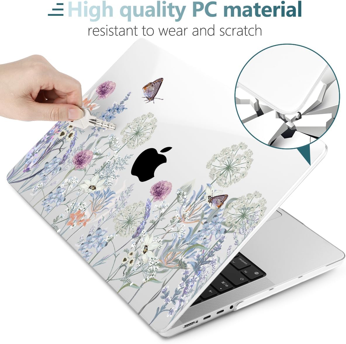 TWOLSKOO Compatible with M4 MacBook Pro 16 inch Case A3403 A3186 M3 A2991 M2 A2780 M1 A2485 Pro Max Chip, Plastic Hard Shell & Keyboard Cover & Type C Adapter & Screen Protector, Dandelions