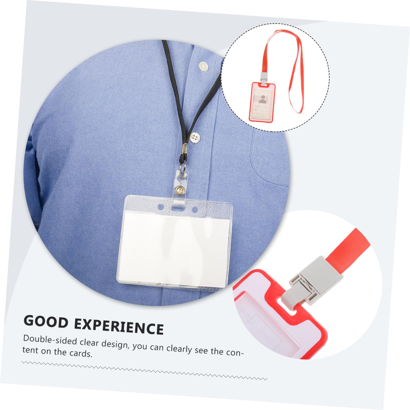 Operitacx 50pezzi Portabadge Con Laccetto Custodie Per Carte Id Di Sleeves Protettivi Per Lavoro e Scuola Design Pratico e Facile Da Usare