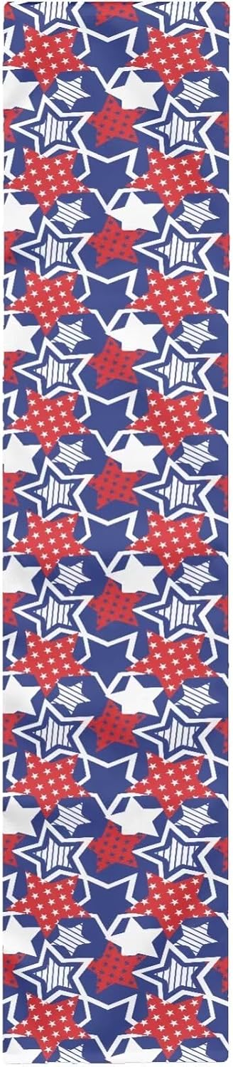 GLENLCWE Aemrican USA Flag Table Runner Home Dining Table Decor Farmhouse Style Table Runners Home Decor for Living Room Dresser Outdoor Home Party