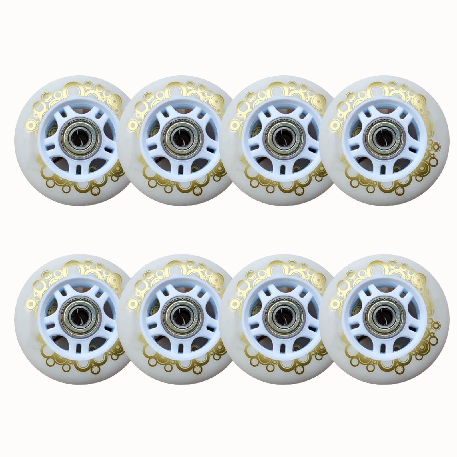 Kółka do jazdy na rolkach, 85 A, koła zapasowe z łożyskami, zestaw 8 sztuk, 64 mm/68 mm/70 mm/72 mm/76 mm/80 mm