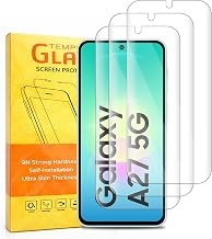 3 Pack Tempered Glass Screen Protector for Samsung Galaxy A27 5G - Anti-Scratch,HD Clear,Anti-fingerprint,Bubble-Free,Dust-Free,Scratch-Resistant