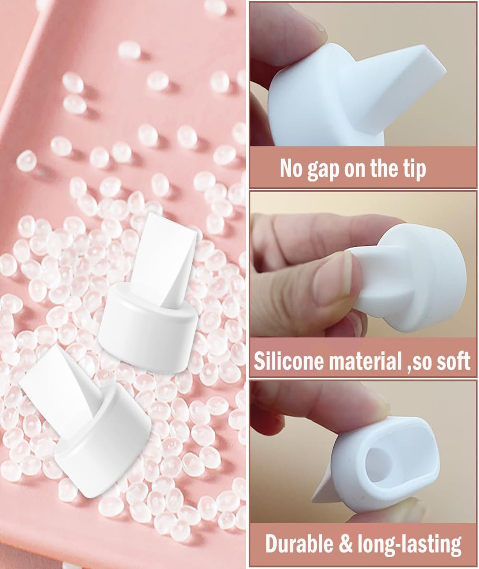 6 Pcs Duckbill Valve Breast Pump, Breast Pump Accessories, White Replacement Breast Pump, 23mm Inner Diameter Compatible with Many Breast Pumps - Image 3 thumbnail