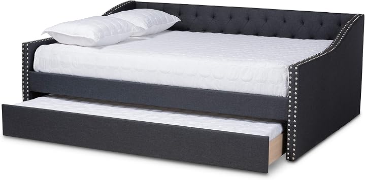 Baxton Studio Daybed, Queen, Dark Grey