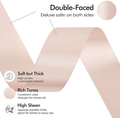 Vista 658 de MEEDEE Orange Satin Ribbon - 1.5 inch Double Faced Satin Ribbon, 50 Yards - Neon Tangerine - For Christmas, Thanksgiving, Halloween, Weddings