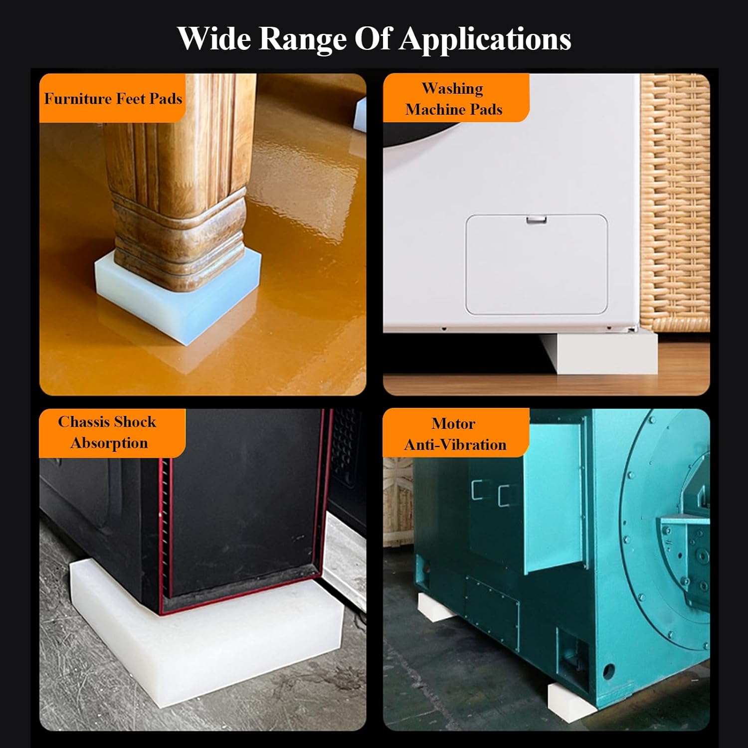 CTRSM 防振パッド、ゴムパッド、振動パッド ハードベンチ シリコン吸収シリコン1個 洗濯機乾燥機トレッドミルに適しています(12