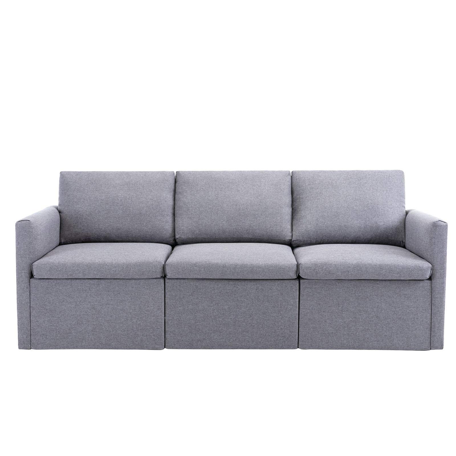 Buy 3 Seater Fabric Sofa Bed with Storage Furniture Thick Padding High