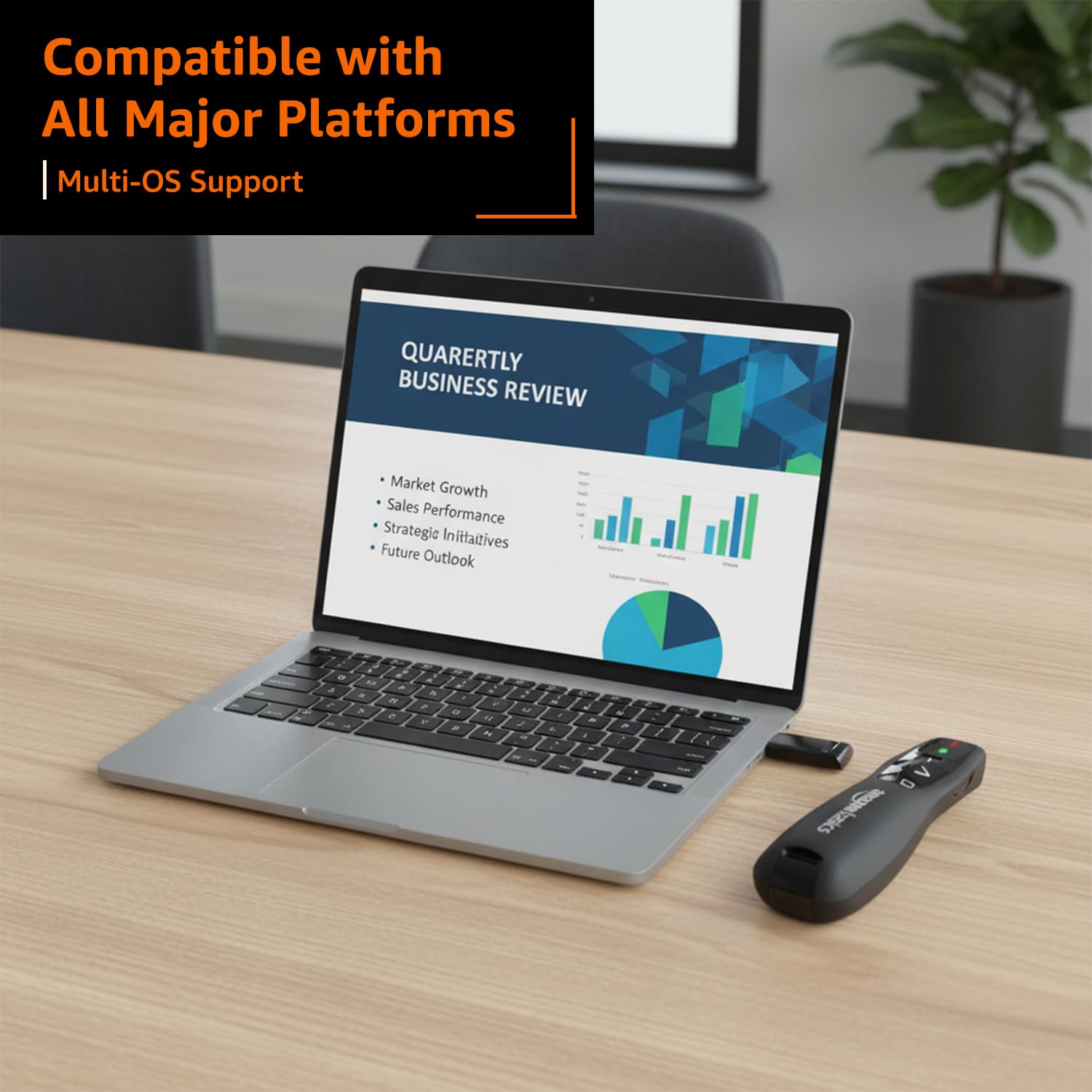 Wireless Laser Controller for Presentation, with USB Receiver and Battery Indicator (Battery Not Included) 2
