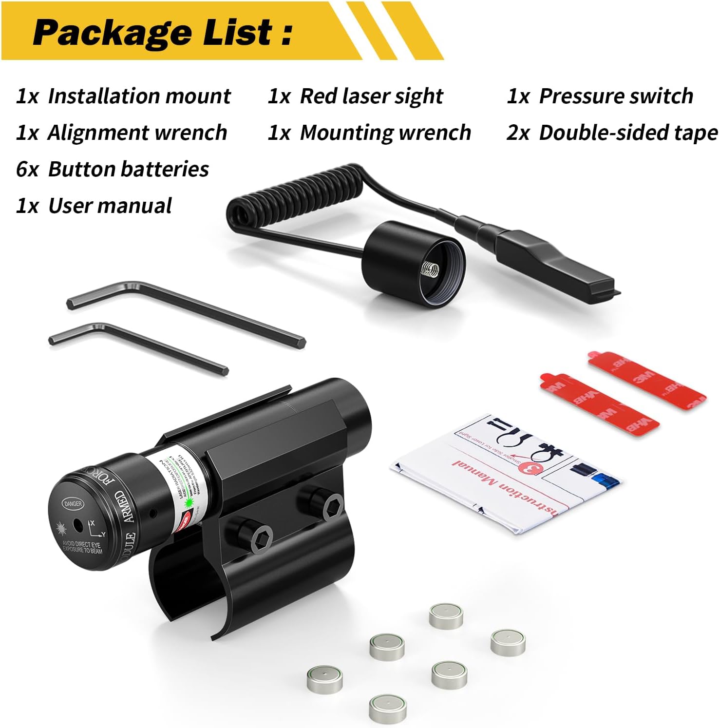 Laser Beam Sight for Bug Salt Gun 2.0, 3.0 and 4.0, JulyTek Adjustable Laser for Fly Gun Salt Shooter, Bug Salt Airsoft Accessories for Indoor and Outdoor Shooting (Only Laser Sight)