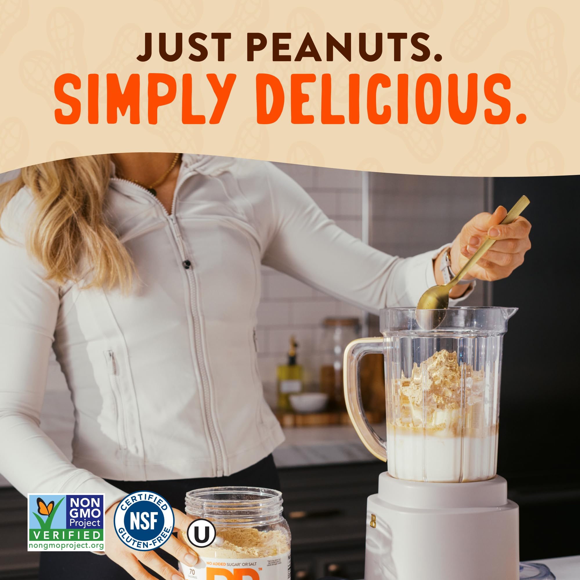 Whew Foods Pure Peanut PBfit 100% pudrowane masło orzechowe, bezglutenowe białko w proszku (24 oz)