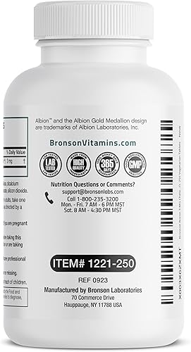 Miniatura 7 de Bronson Boro 3 mg quelatado absorción superior apoya la salud ósea traza mineral, sin OMG, 250 tabletas vegetarianas