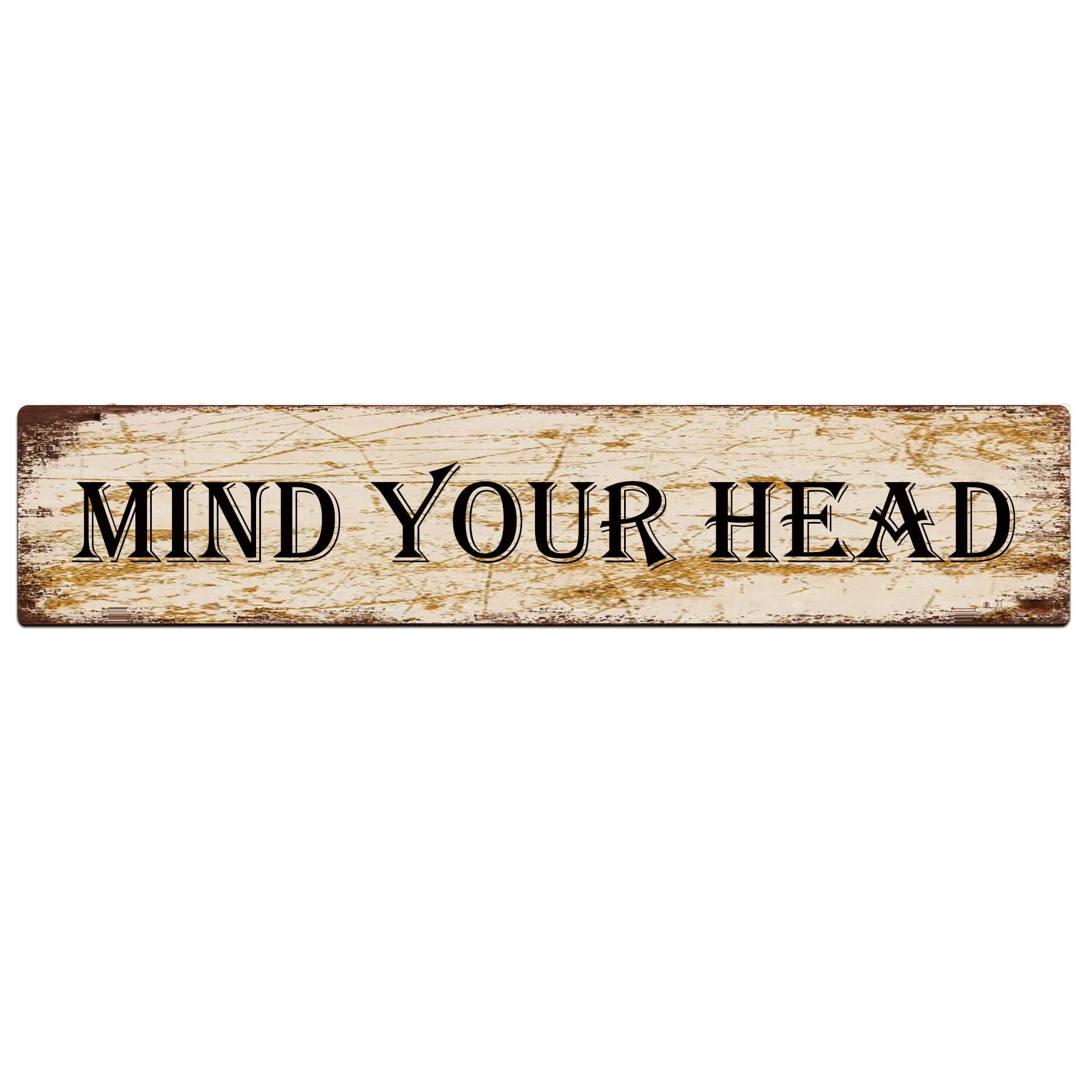 KILSPU Mind Your Head Sign Vintage Metal Sign Retro Metal Plaque Bar Pub Poster Wall Art Decor Tin Sign 4x16 in / 10x40 cm