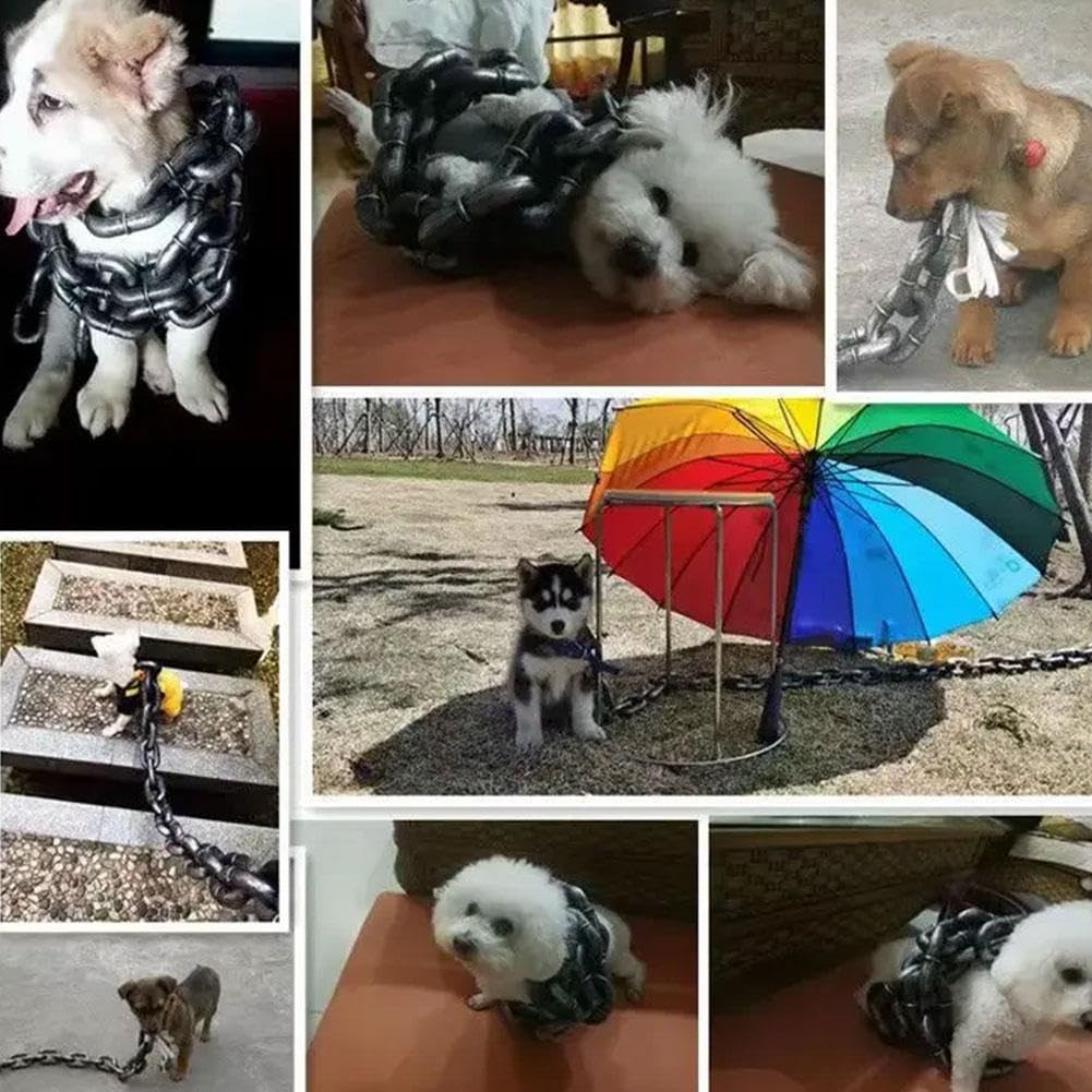 Falsa catena grande per cani, interessante catena realizzato in materiale plastico che imita la catena di ferro, solo per cani di piccola taglia, gatti e cuccioli, chihuahua, barboncino toy,