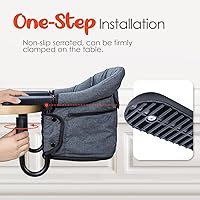 Vista 4 de Sillas Colgantes - Portátiles y Plegables para Bebés de 6-36 Meses, Uso Familiar y de Viaje con Bolsa de Transporte (Gris)