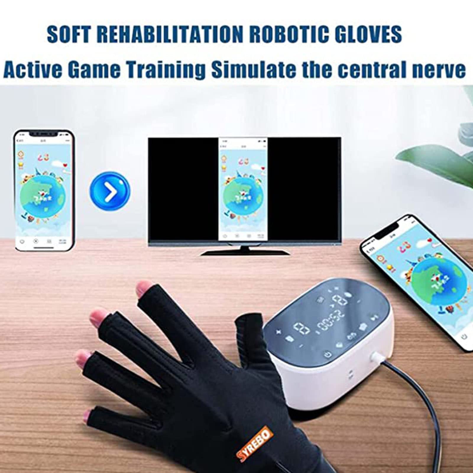 Sprzęt Treningu Rehabilitacyjnego Udaru Hemiplegia, Rękawica Robota Rehabilitacyjnego, Trening Ręczny Udarową, Używany Do Rękawic Pasywnego Treningu Palców,LeftHand-7(yearsold)