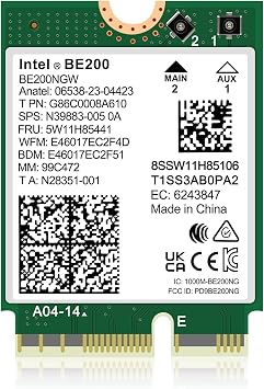 WiFi 7 Wireless Card Intel BE200 NGW, Bluetooth 5.4, 5800Mbps M.2/NGFF Network Support Windows 10/11 64bit, Linux, Not Support AMD, Only Supports Intel 12th Generation and Above CPUs.