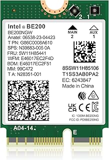 WiFi 7 Scheda wireless BE200 NGW, Bluetooth 5.4, 5800Mbps M.2/NGFF Supporto di rete Windows 10/11 (64bit), Linux, non supporta AMD. Ideale per router WiFi7/WiFi6E/WiFi6/WiFi5 e AP senza fili.