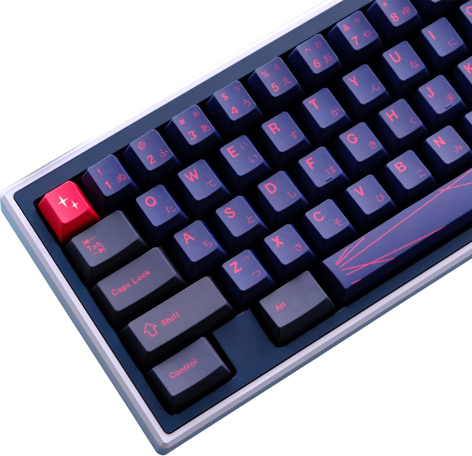 Hyekic Keycaps,134 Keys US Keycaps Cherry Profile PBT Dye-Sublimation Keycap Set ANSI Layout Japanese Keycaps for Cherry MX Gateron Switches Gaming Keyboard(Alter Modified)