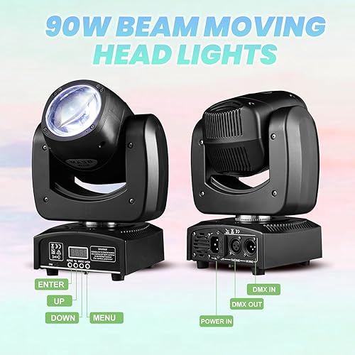 Miniatura 3 de Luces LED de cabeza móvil de 90 W, mini haz, luces de escenario, punto súper brillante RGBW 4 en 1 DMX 512 13CH activado por sonido para boda, DJ,