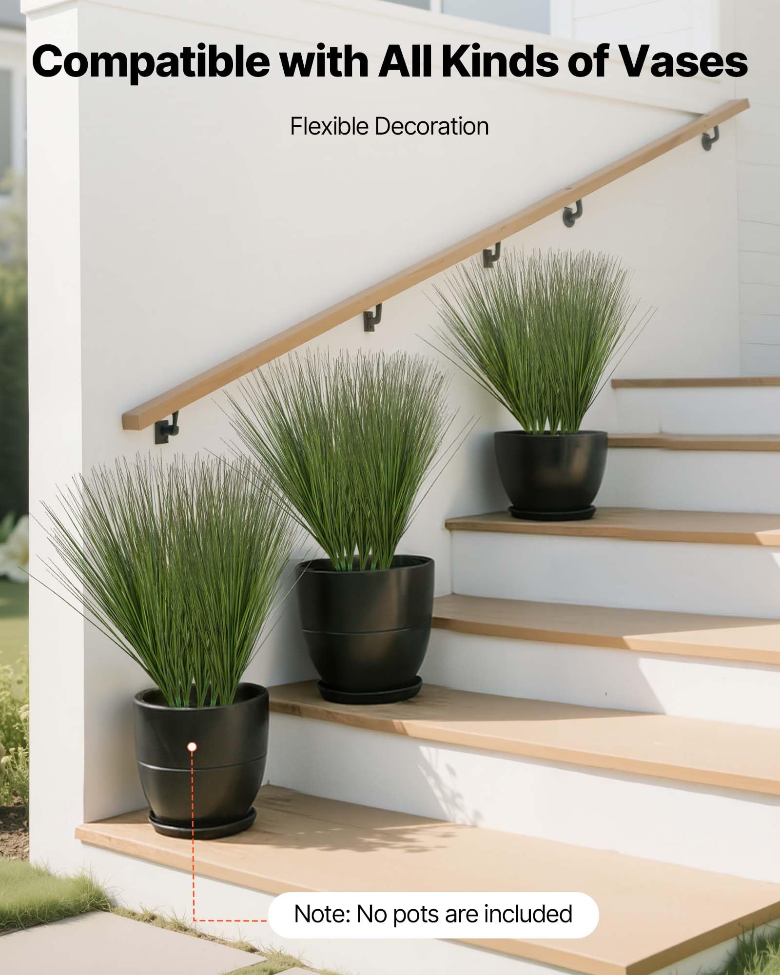 VEVOR Césped Artificial, 686 mm, Arbustos Verdes Artificiales, PVC Premium para Hogar, Jardín, Oficina, Decoración de Habitaciones, Inauguración de la Casa, 8 Piezas, Verde, 686 x 100 x 100 mm