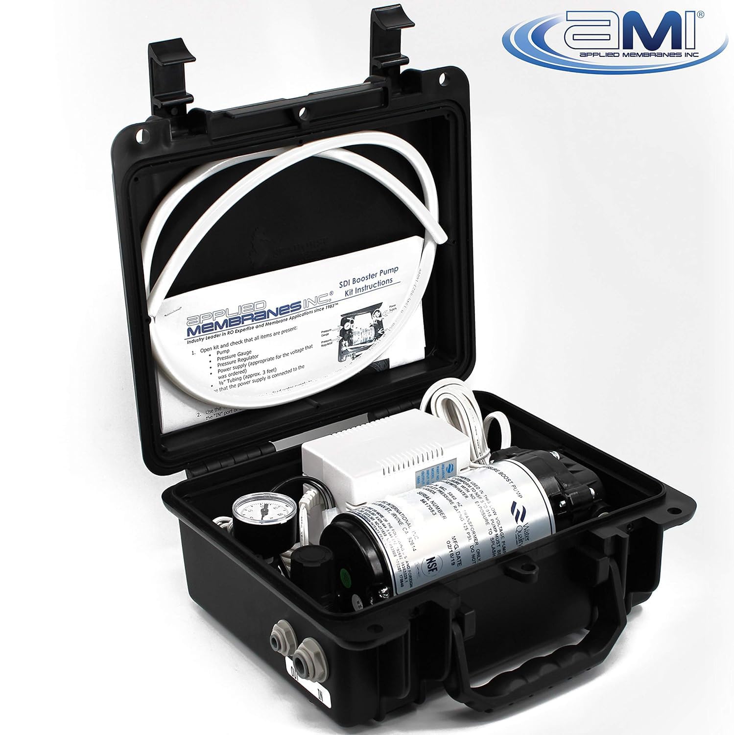 APPLIED MEMBRANES INC | Booster Pump Add-On Accessory for SDI Test Kit | for Testing Silt Density Index with Feed Water Less Than 30 PSI | 120v, 60HZ for USA | Applied Membranes, Inc. SDI-PU