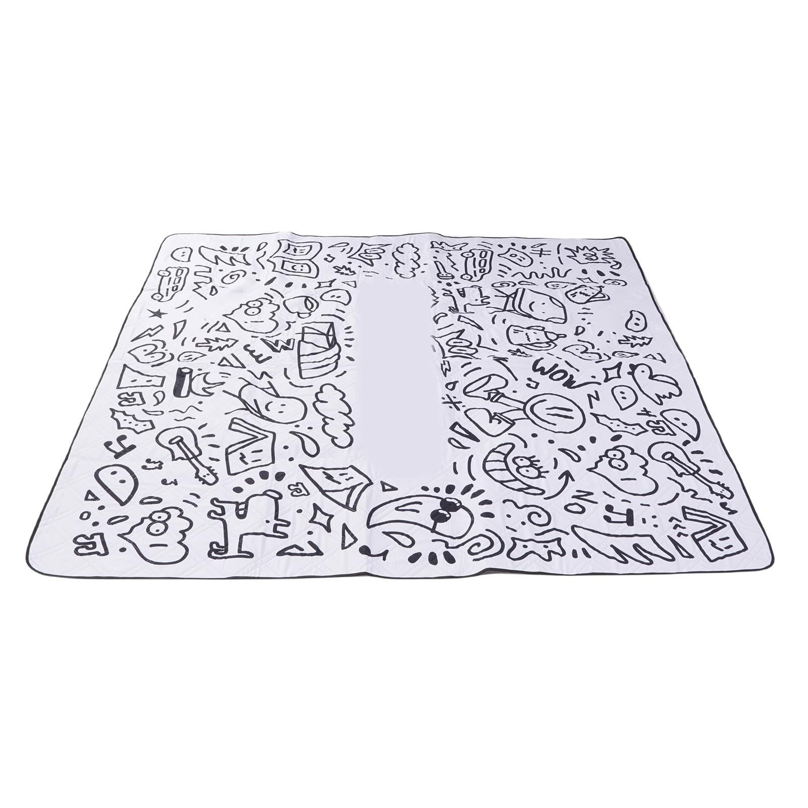 Coperta da picnic grande, spessa, impermeabile, per viaggi all'aperto, campeggio, 2 m, lavabile in lavatrice, morbido tessuto pongee (bianco)