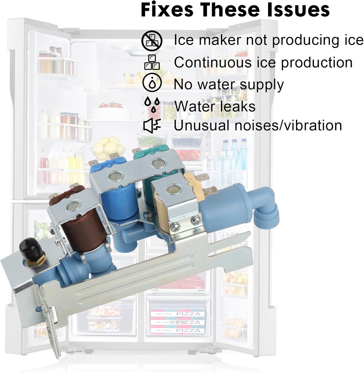 242253002 Refrigerator Water Inlet Valve replacement for Frigidaire Kenmore Crosley Electrolux Ice Maker Water Inlet Valve Replace 242102201 AP5669874 PS7321353 EAP7321353 2689640