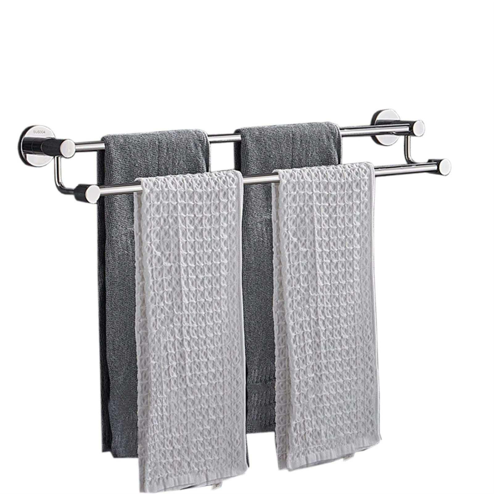 Podwójny ręcznik, pasek szyny, SUS304 Uchwyt na ręczniki ze stali nierdzewnej, wieszak na ścianie do sprzętu do łazienki i kuchni (Size : 110CM)