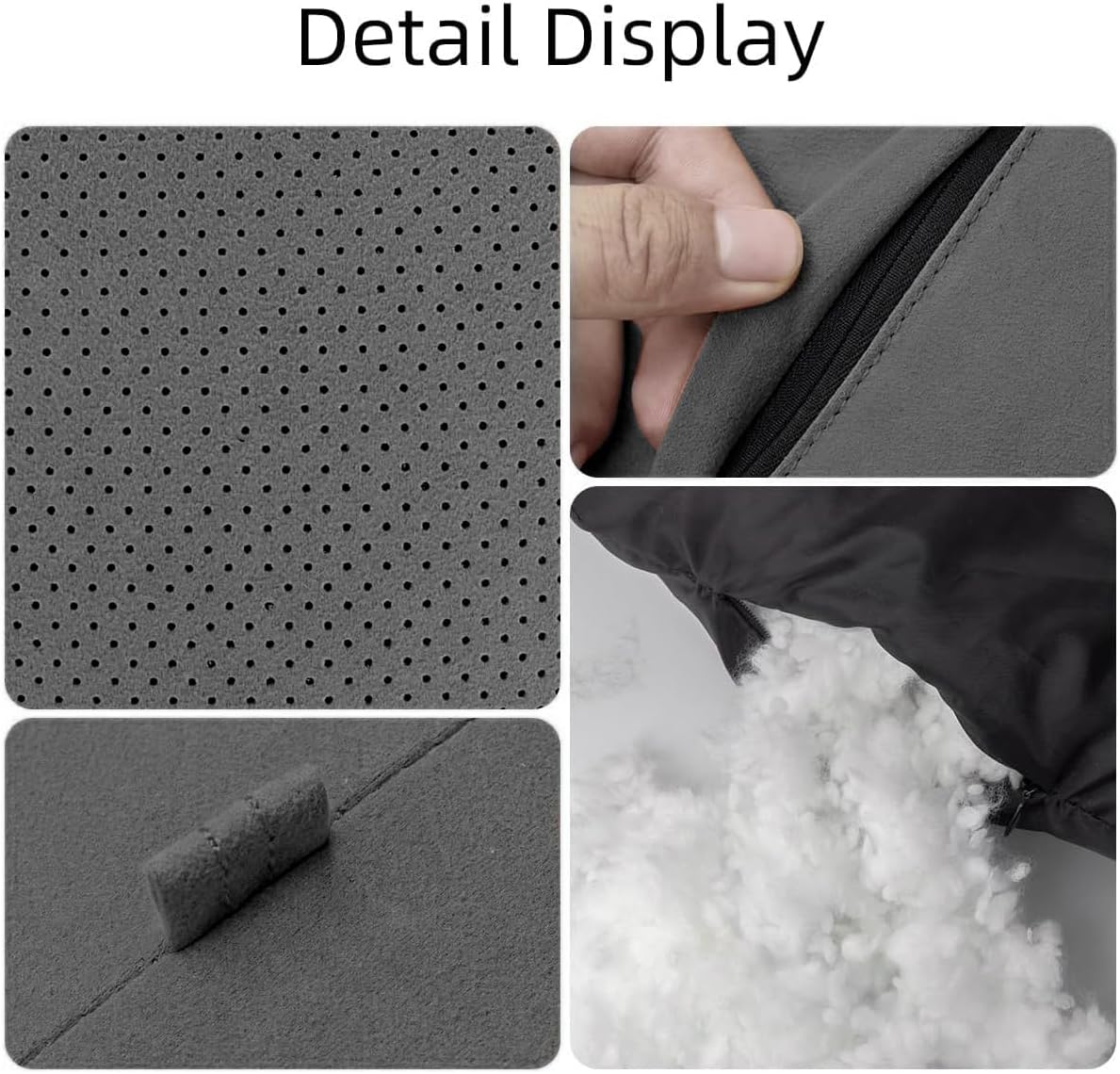 2 Pcs Car Headrest Neck Pillow for Driving,Universal Premium Suede Leather Soft and Comfortable Headrest,Two Gears of Height Adjustment Car Seat Headrest Pillow Car Interior Accessories