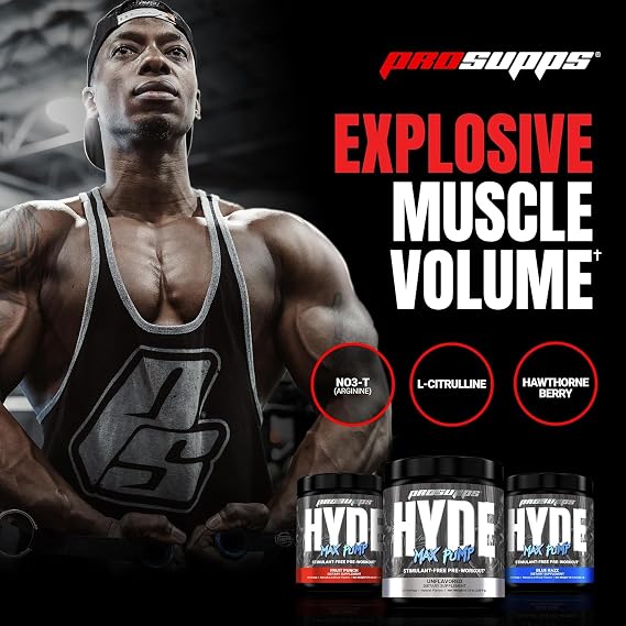 PROSUPPS Hyde Max Pump Stimulant-Free Pre-Workout, Unflavored and Creatine 300 Bundle