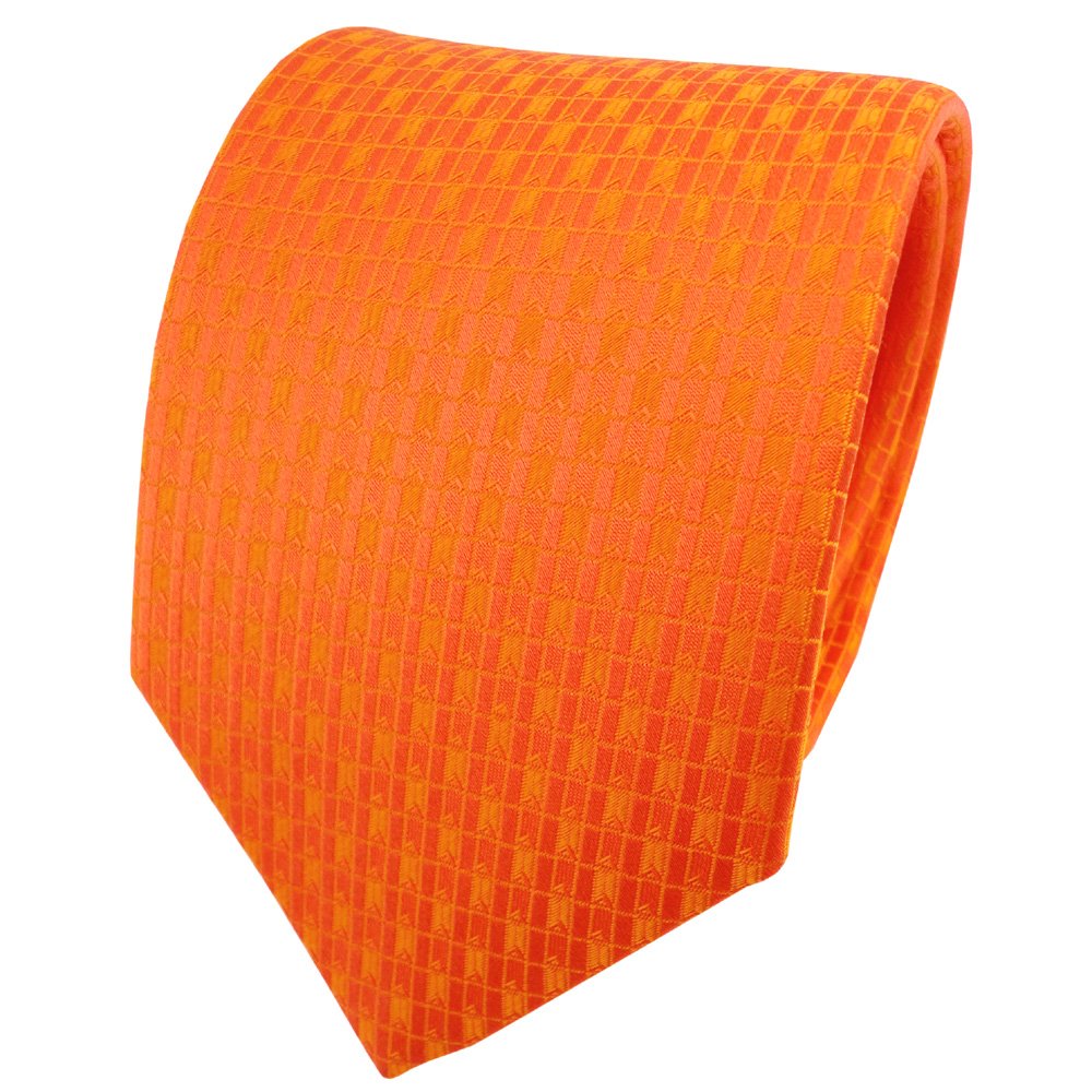 Tigertie Men's Orange - Orange Satin Silk Tie Orange Reinorange Patterned - Tie Necktie Silk Necktie Tie